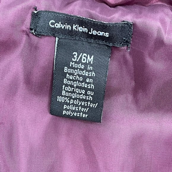 Calvin Klein Jeans Purple Puffer Button Zipper Vest Logo Baby Girl Infant - Picture 5 of 5
